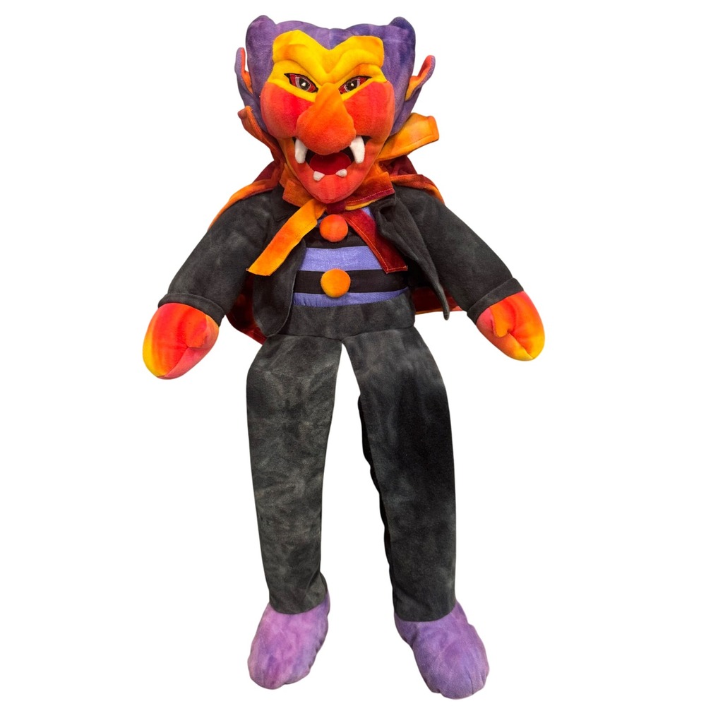 Vintage 1997‎ Stuffins Dracula Vampire Plush 20" Tie-Dye Halloween Decoration